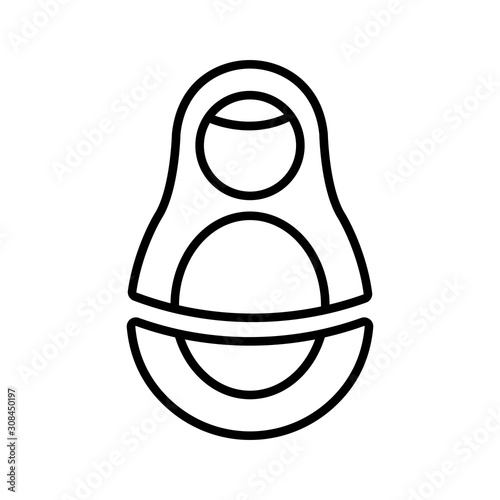 Matreshka icon vector. Thin line sign. Isolated contour symbol illustration