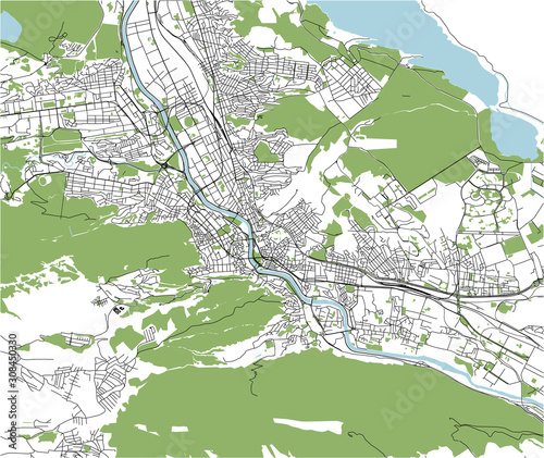 map of the city of Tbilisi, Georgia