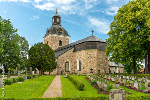 Beautiful church and cemetery in St.Skedvi in Sweden