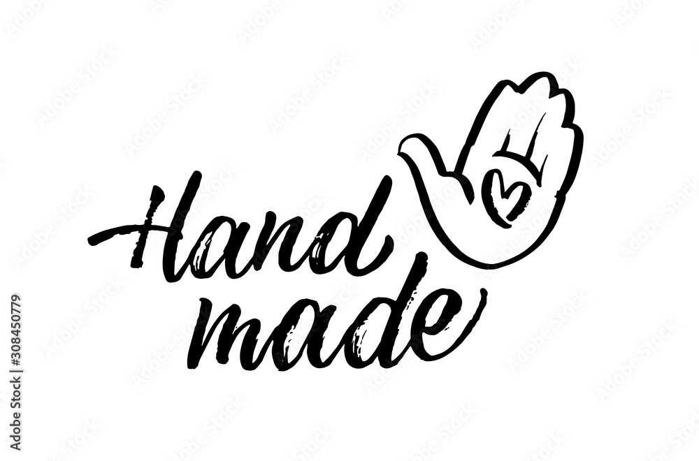 Hand made. Hand-drawn lettering. Vector illustration. Hand made. Hand-drawn lettering. Vector illustration.
