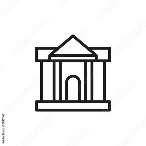 Simple bank line icon.