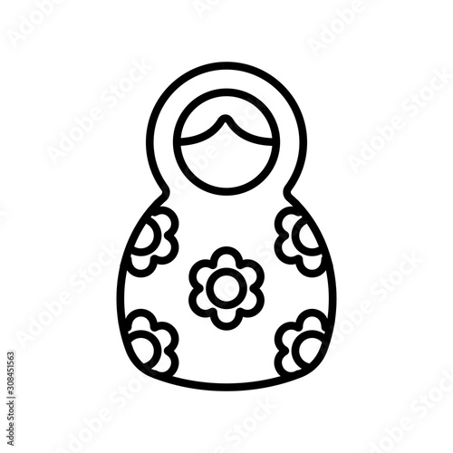 Matreshka icon vector. Thin line sign. Isolated contour symbol illustration