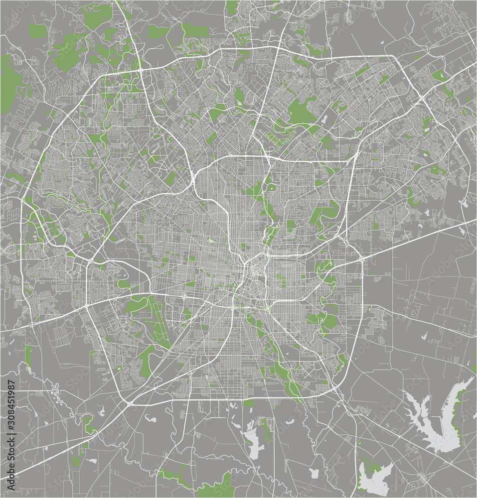 map of the city of San Antonio, Texas, USA