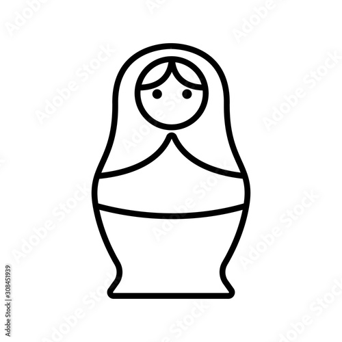 Matreshka icon vector. Thin line sign. Isolated contour symbol illustration