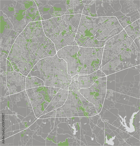 map of the city of San Antonio, Texas, USA