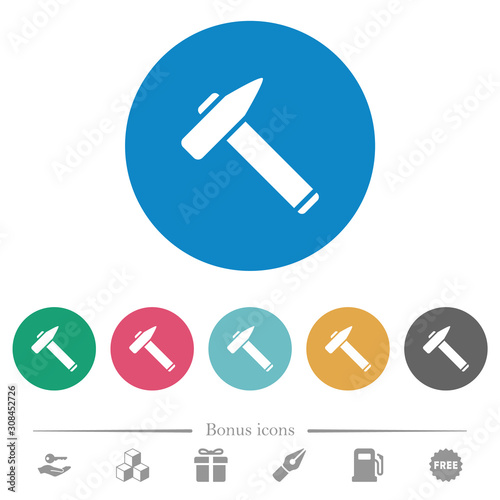 Old hammer flat round icons
