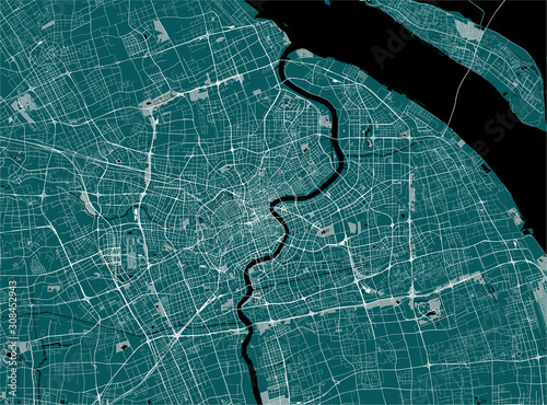 Photography map of the city of Shanghai, China