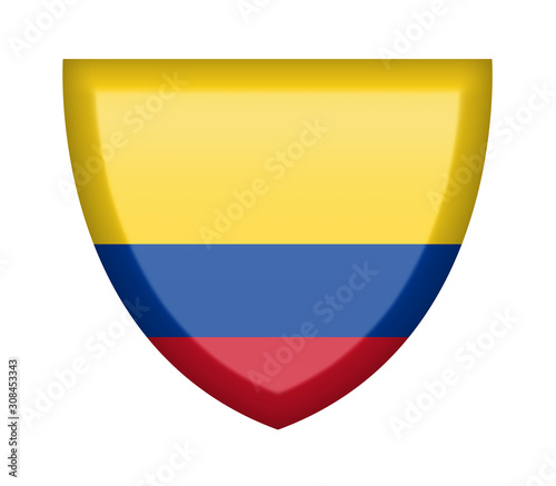 Scudetto con bandiera Colombia Free Download Scudetto con bandiera Colombia - GFXLoad