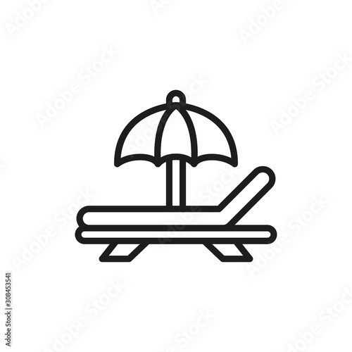 Simple sunbed line icon.
