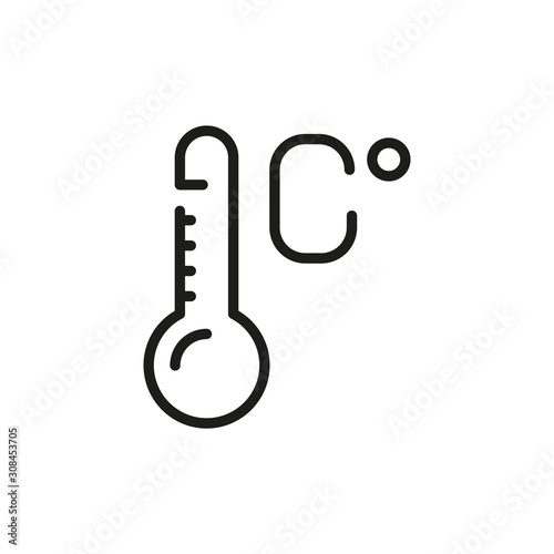 Simple thermometer line icon.