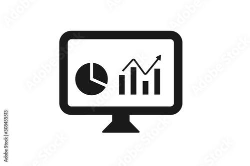 dashboard icon, analytics monitor icon vector 