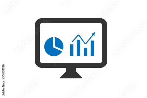 dashboard icon, analytics monitor icon vector 