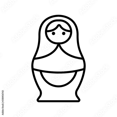 Matreshka icon vector. Thin line sign. Isolated contour symbol illustration
