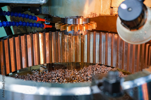 Processing of metal parts on the machine. Heavy industry
