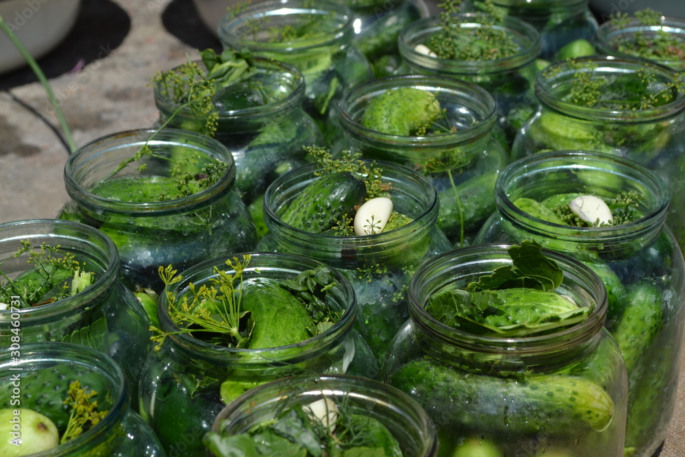 Tasty and healthy. Homemade food. Natural products from the garden. Village, cottage. Preservation. Blanks. Marinated Cucumber. Cucumbers in jars. Pepper. Horizontal Tasty and healthy. Homemade food. Natural products from the garden. Village, cottage. Preservation. Blanks. Marinated Cucumber. Cucumbers in jars. Pepper. Horizontal