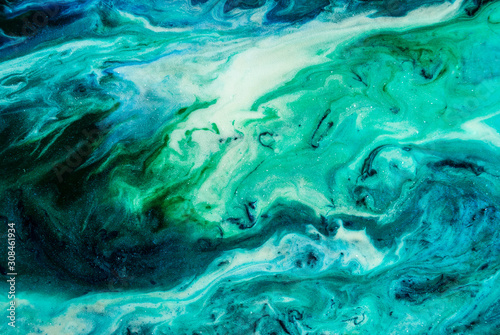 Original epoxy resin abstract art close up