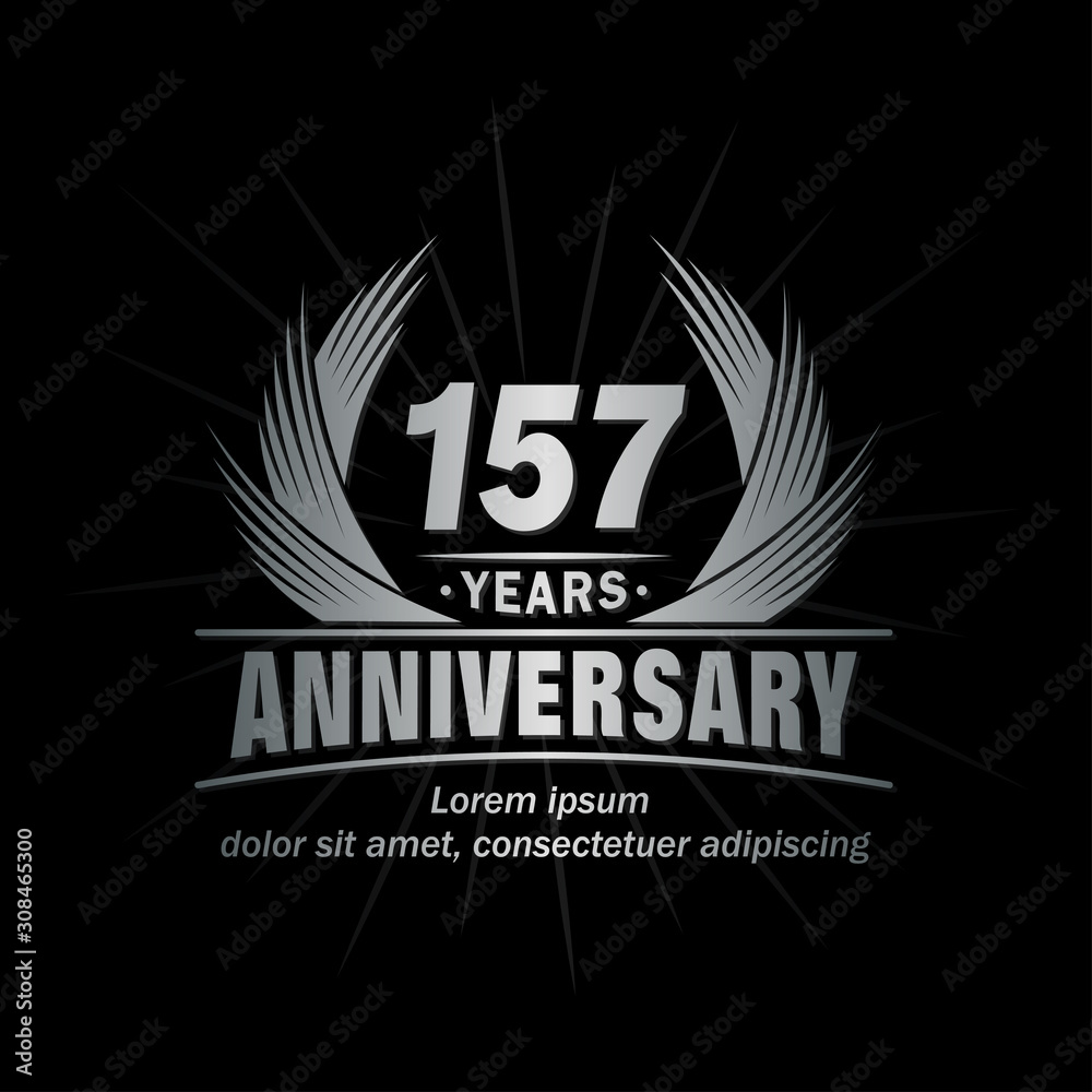 157 years logo design template. Anniversary vector and illustration template. 157 years logo design template. Anniversary vector and illustration template.