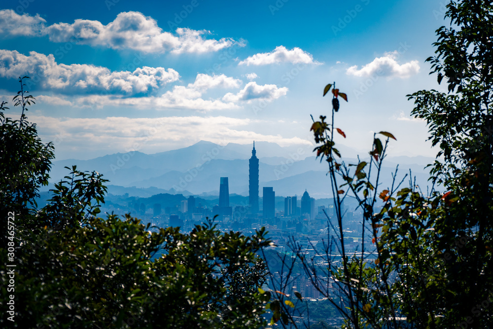 Skyline of Taipei in a distance Skyline of Taipei in a distance