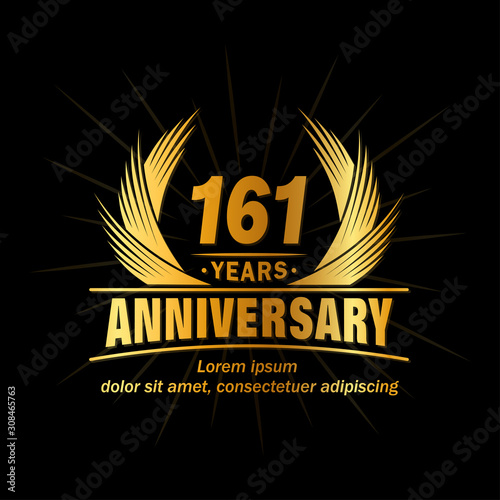 161 years logo design template. Anniversary vector and illustration template.