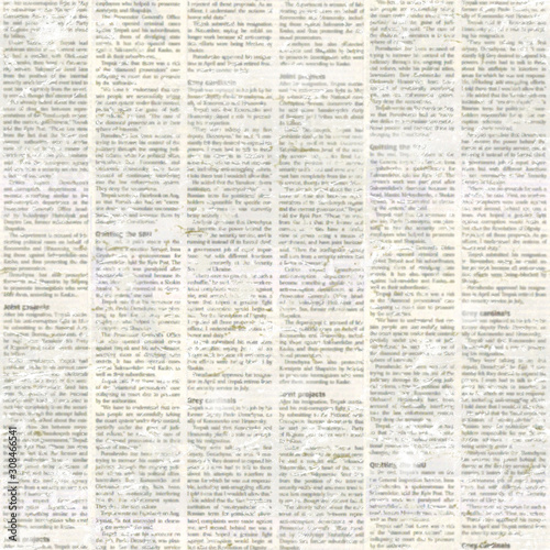 Newspaper seamless pattern with old vintage unreadable paper texture background