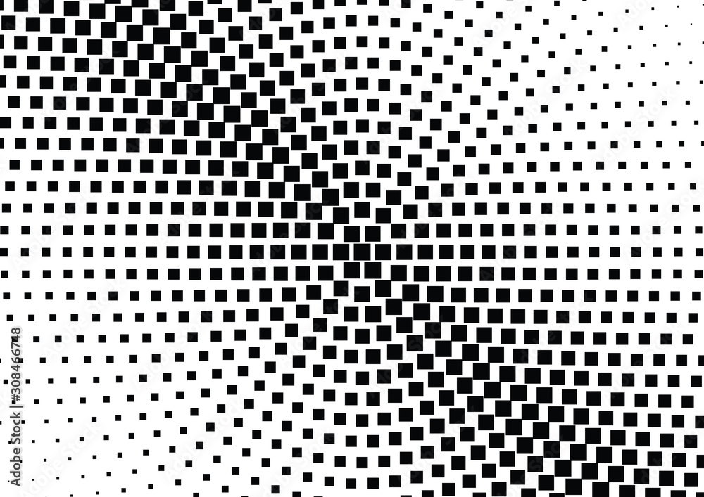 Abstract halftone dotted background. Monochrome pattern with square.  Vector modern pop art texture for posters, sites, cover, business cards, postcards, grunge art, labels layout, stickers.