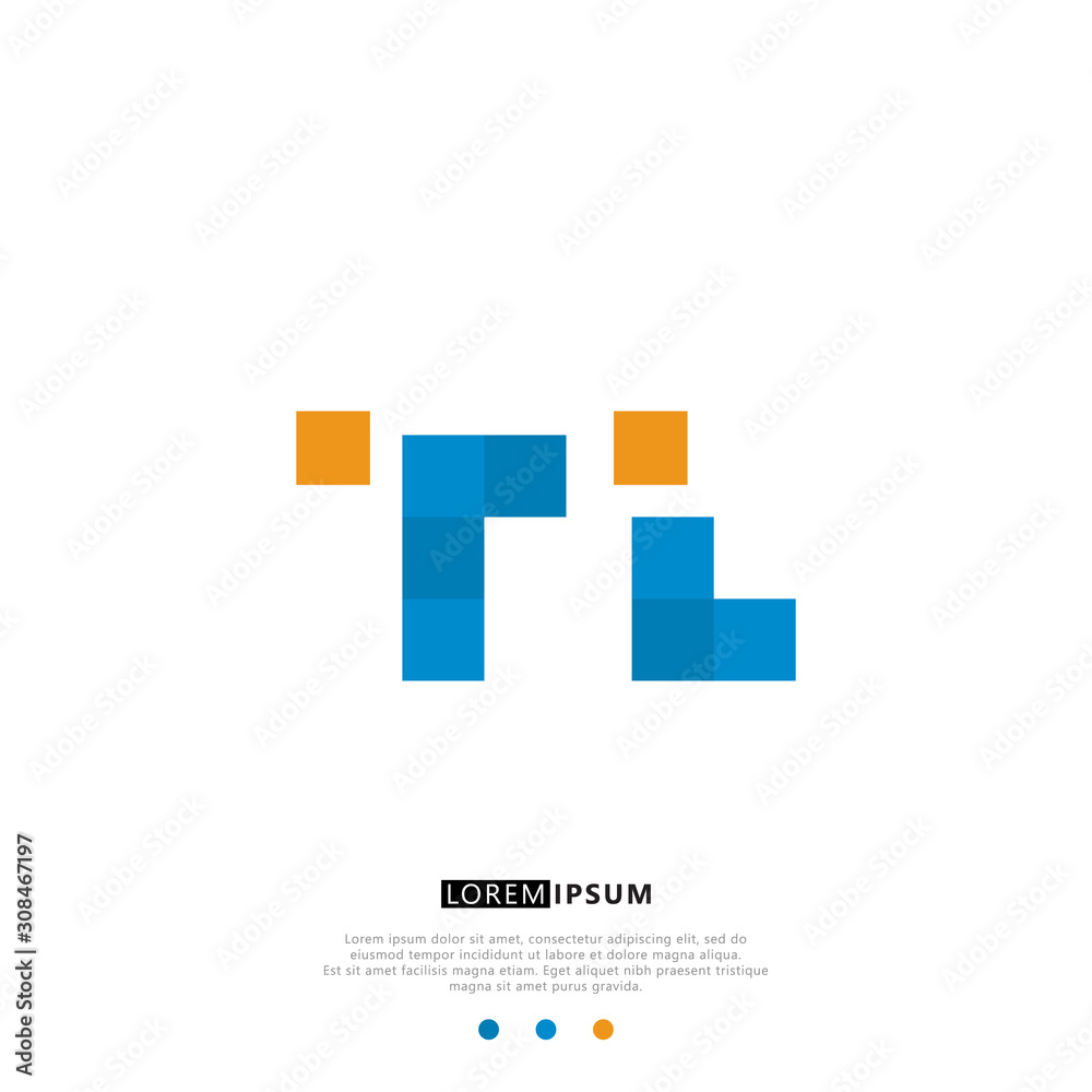 TL T L Logo Monogram with Blue and yellow Colors. modern letter logo design TL T L Logo Monogram with Blue and yellow Colors. modern letter logo design
