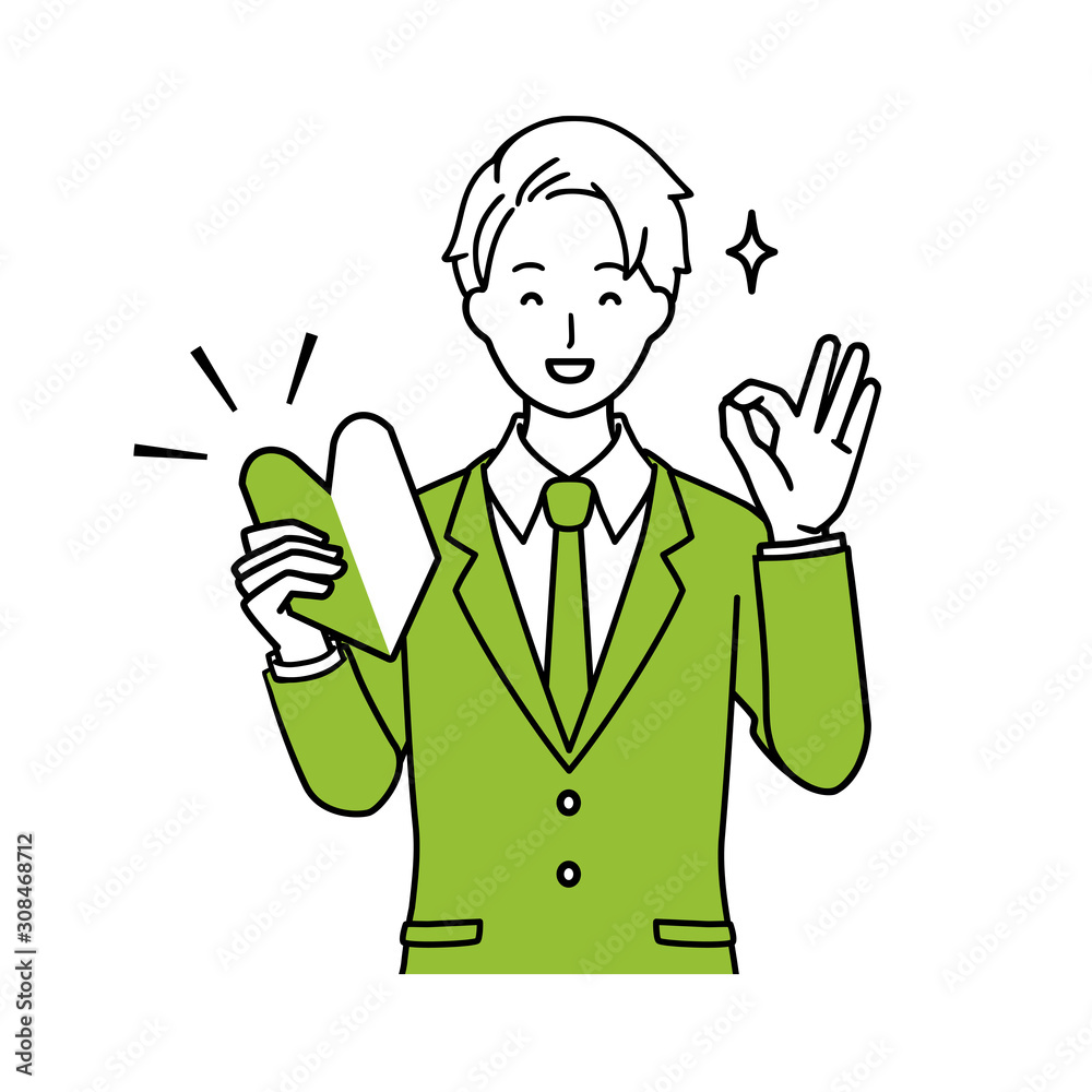 Illustration of businessman beginner OK. Illustration of businessman beginner OK.