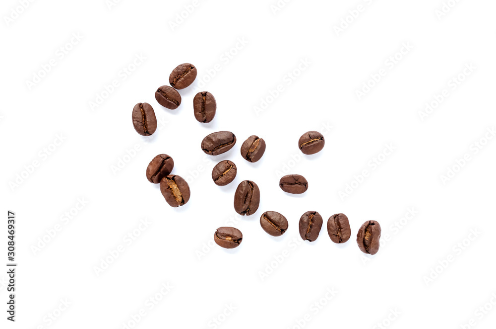 Obraz premium Coffee beans. Isolated on a white background.