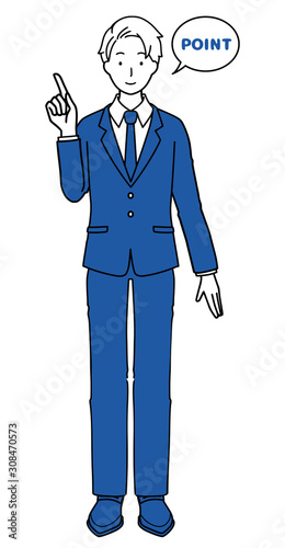 Illustration of businessman telling points.