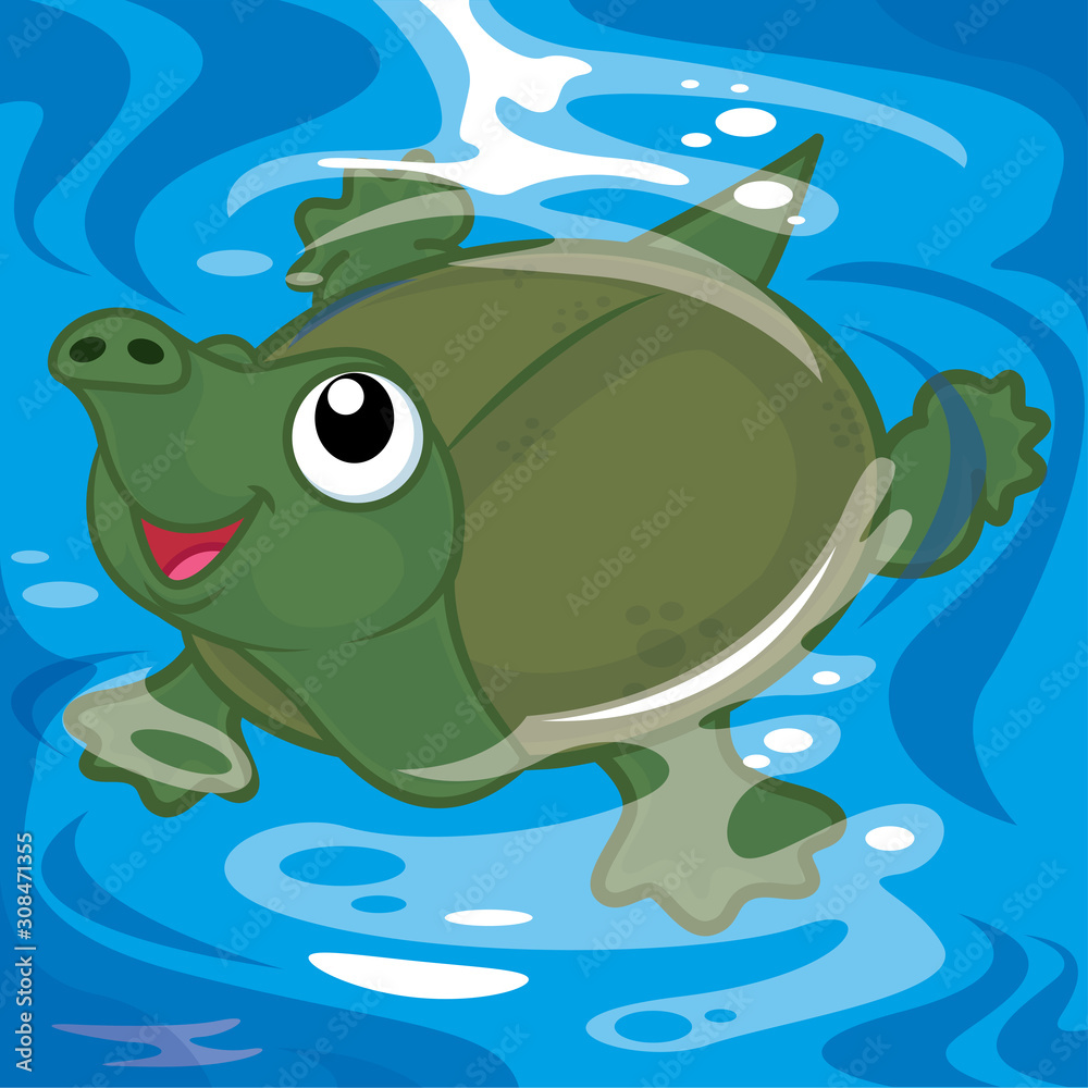 Softs helled turtle cartoon, animal cartoon, cartoon cute Stock Vector |  Adobe Stock