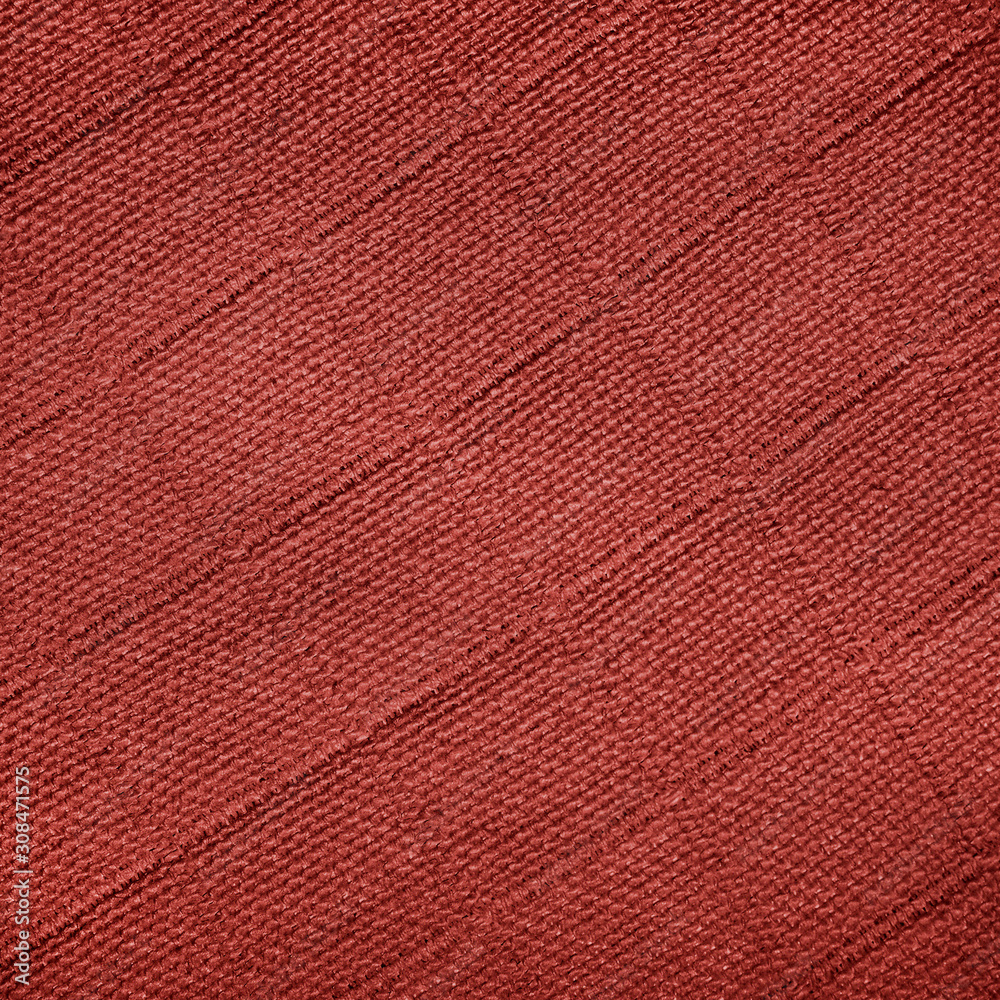 Fototapeta premium Fabric with geometric pattern in the form of a square of dark red color