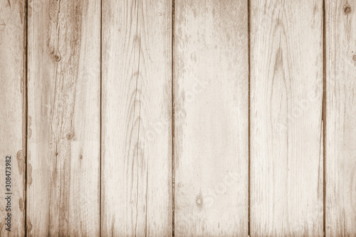 Old Wood plank brown texture for decoration background. Wooden wall all antique cracking furniture painted weathered vintage peeling wallpaper. Front view of vintage aged white color wood stripe.