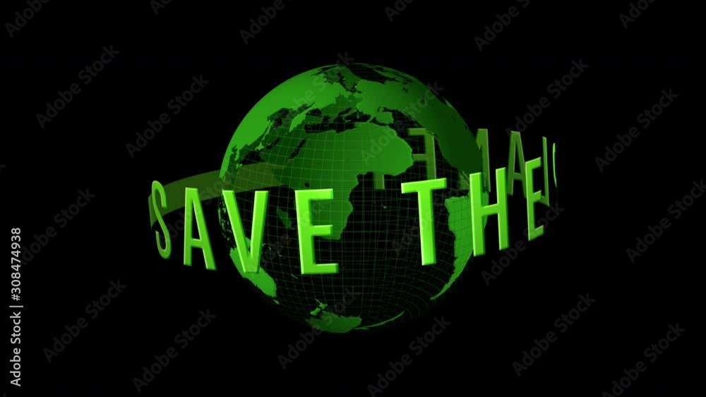 save the planet- ecology-protection, globe 3d animation