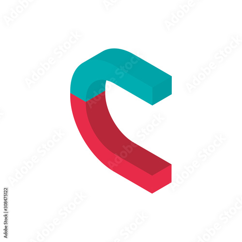 magnet advertising commerce marketing icon isometric