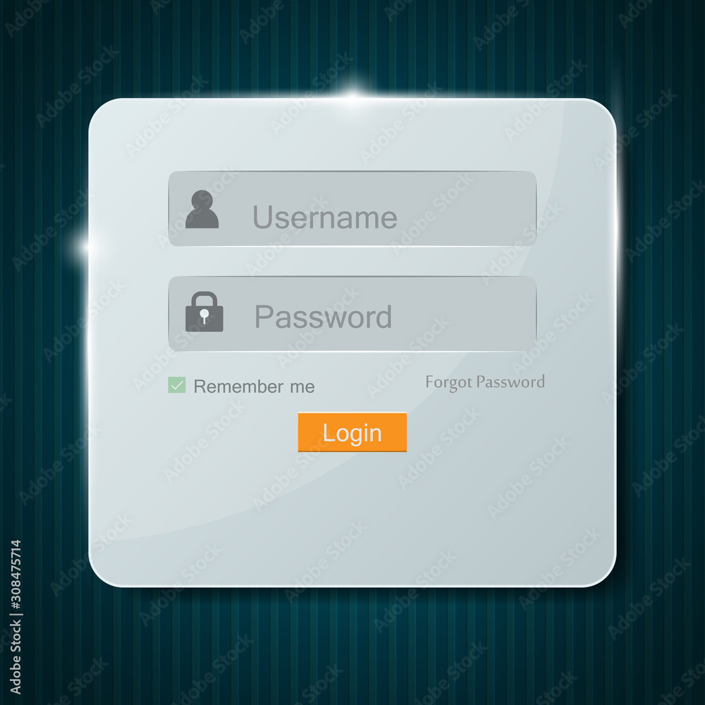 Vector Screen and web design icons for login. And the Account Settings screen. Vector Screen and web design icons for login. And the Account Settings screen.