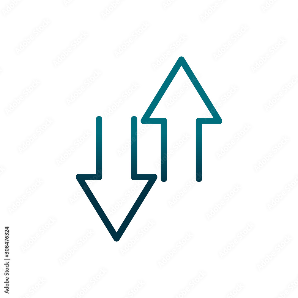 economy business transaction transfer money arrows gradient line economy business transaction transfer money arrows gradient line