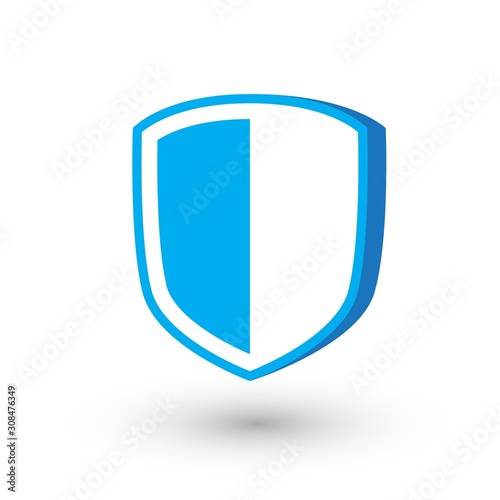 Blue shield logo template. Protection sign. Safety symbol Free Download Blue shield logo template. Protection sign. Safety symbol - GFXLoad