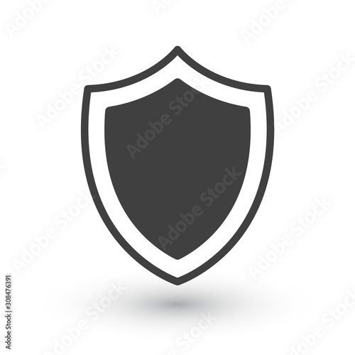 Black shield icon. Protection or safety symbol