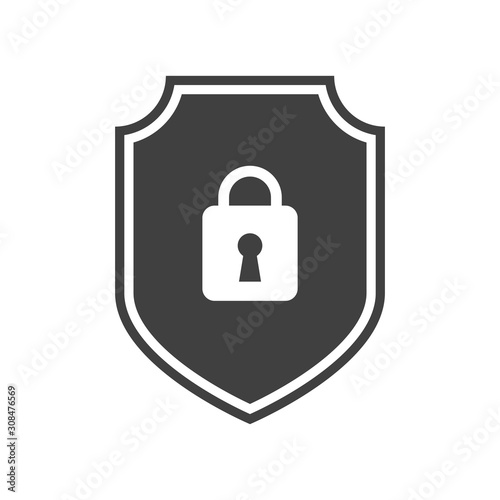 Shield and lock icon template. Security symbol. Protection concept