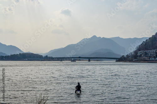 Angler at the beautiful Kawaguchi lake © Duc M. Nguyen