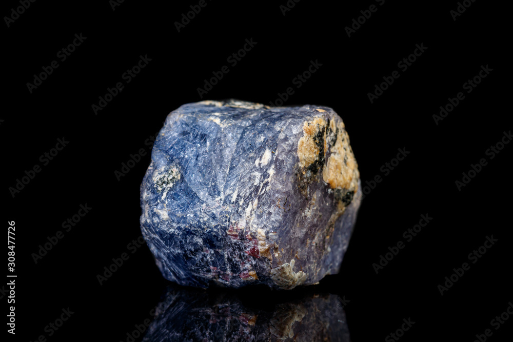 macro mineral stone sapphire on a black background macro mineral stone sapphire on a black background
