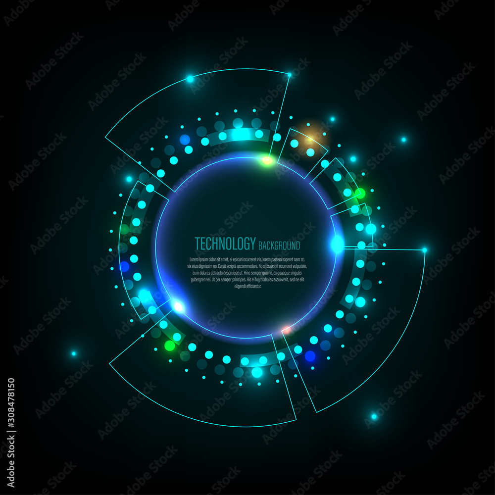 HI-Tech modern futuristic Business data virtual concept  with line and dots on Abstract Background, Vector illustration.