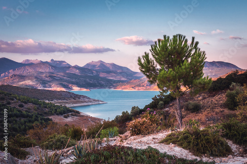 Lake Iznajar in Andalucia, Southern Spain