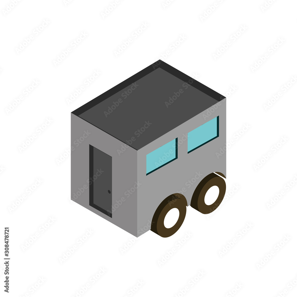 transport trailer vehicle isometric icon transport trailer vehicle isometric icon