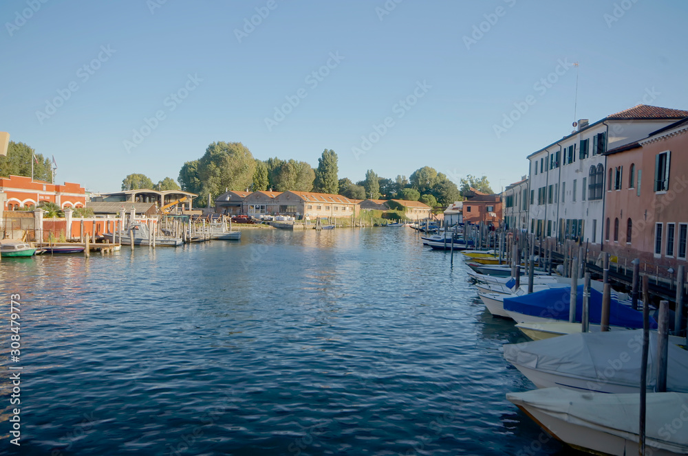  Venice canal view with boats