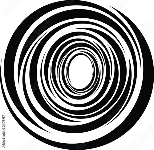 black and white illusive circle op art