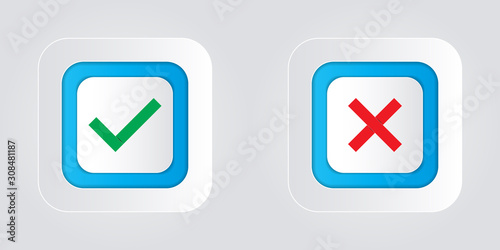 Free Download Check marks and crosses on a white background. - GFXLoad