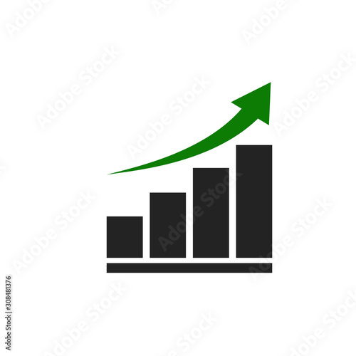 Graph Graphics Illustration Finance and investment Success will occur. Icons - vector
