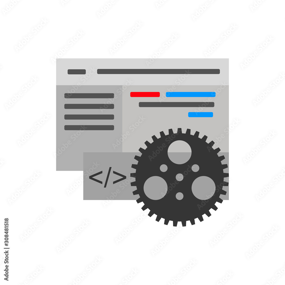 Concept of Software Technology. Flat illustration. Isolated. Concept of Software Technology. Flat illustration. Isolated.