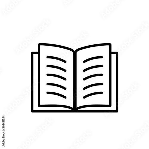 Book icon opening black and white vector illustration